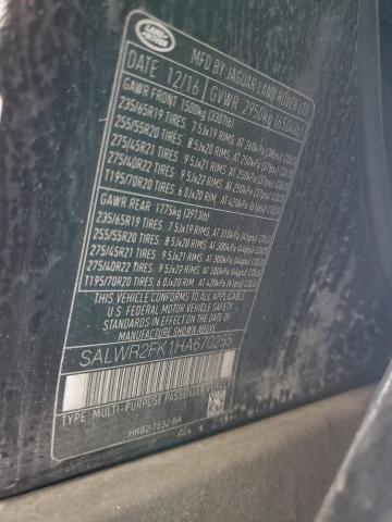 SALWR2FK1HA670255 Land Rover td6 lev3 lev160