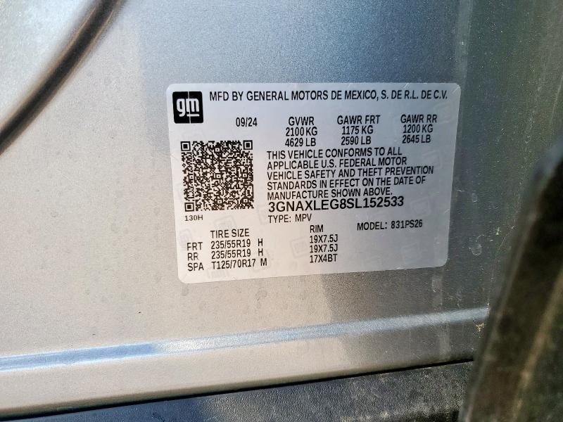 3GNAXLEG8SL152533 Chevrolet EQUINOX RS