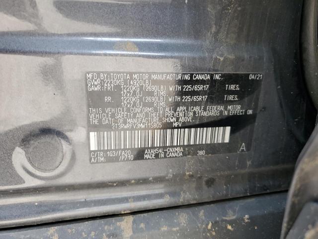 2T3RWRFV3MW115805 Toyota Rav4 Xle