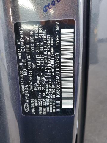 KM8K6CAA9JU078203 Hyundai Kona Sel