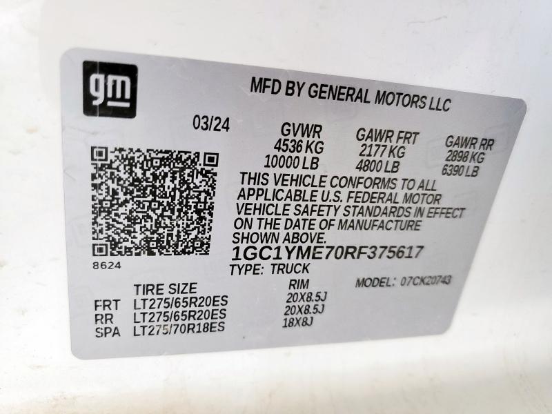 1GC1YME70RF375617 Chevrolet Silverado