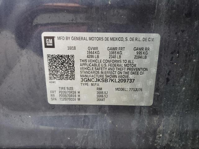 3GNCJKSB7KL209737 Chevrolet TRAX LS