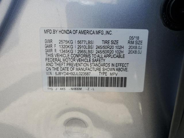 5J8YD4H92JL023587 Acura j35y5