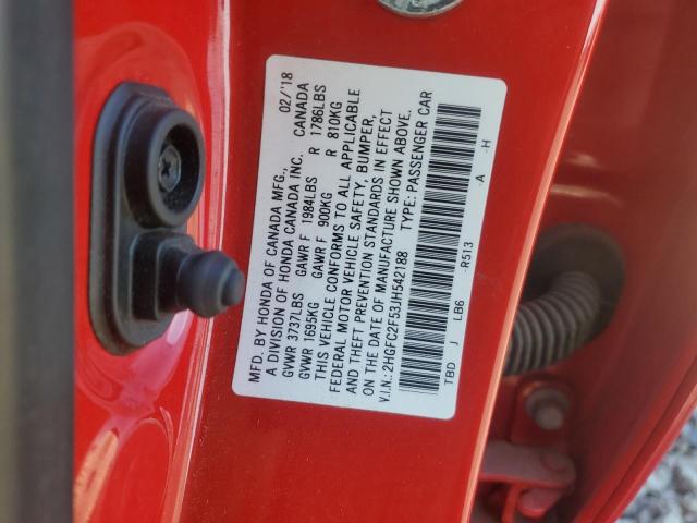 2HGFC2F53JH542188 Honda Civic Lx
