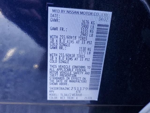 5N1DR3BA2NC251179 Nissan 2022