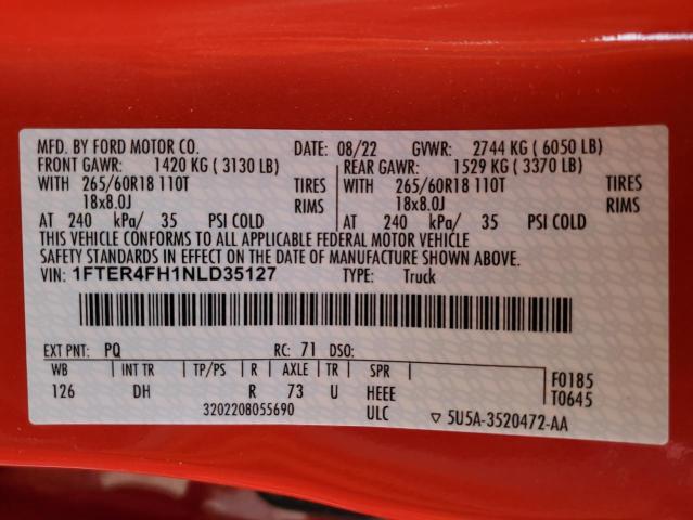 1FTER4FH1NLD35127 Ford tivct, 4v
