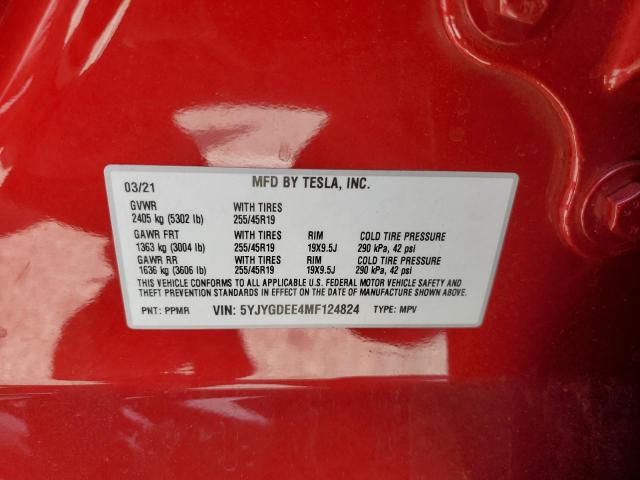 5YJYGDEE4MF124824 Tesla 2021