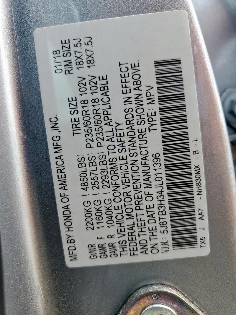5J8TB3H34JL011396 Acura RDX
