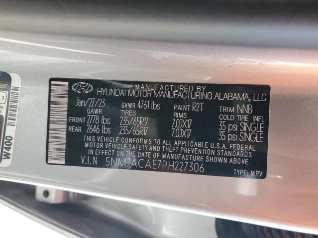 5NMJACAE7PH227306 Hyundai gdi theta iii