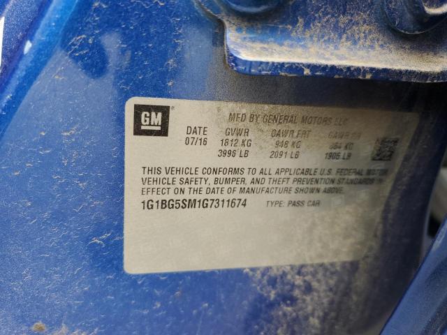 1G1BG5SM1G7311674 Chevrolet CRUZE PREM