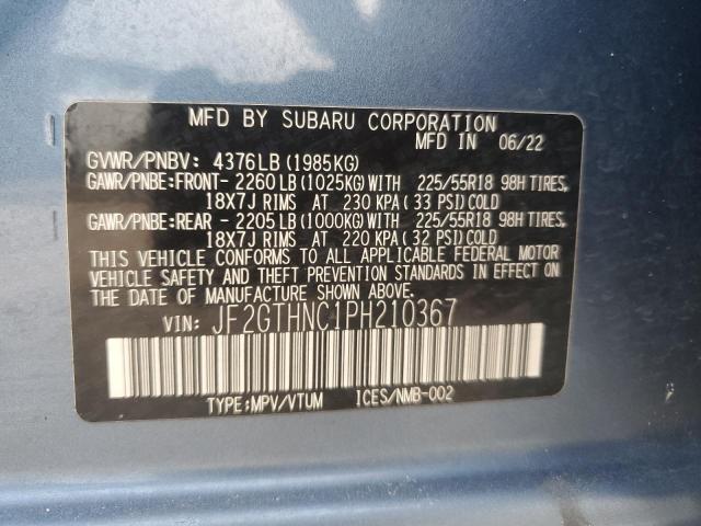 JF2GTHNC1PH210367 Subaru Crosstrek