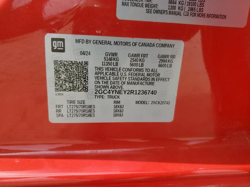 2GC4YNEY2R1236740 Chevrolet Silverado