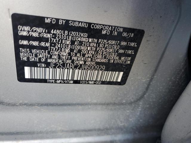 JF2SJABC2JH600929 Subaru naturally aspirated u5