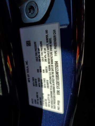 5YJ3E1EB5NF275094 Tesla 2022
