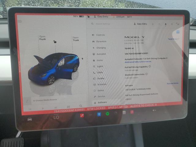 7SAYGDEE6NF429651 Tesla Model Y