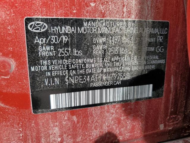 5NPE34AF7KH792550 Hyundai SONATA LIM
