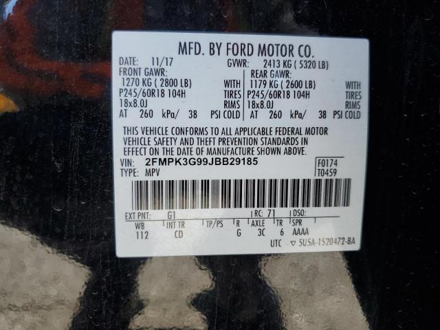 2FMPK3G99JBB29185 Ford 2.0l gtdi w/premium fuel