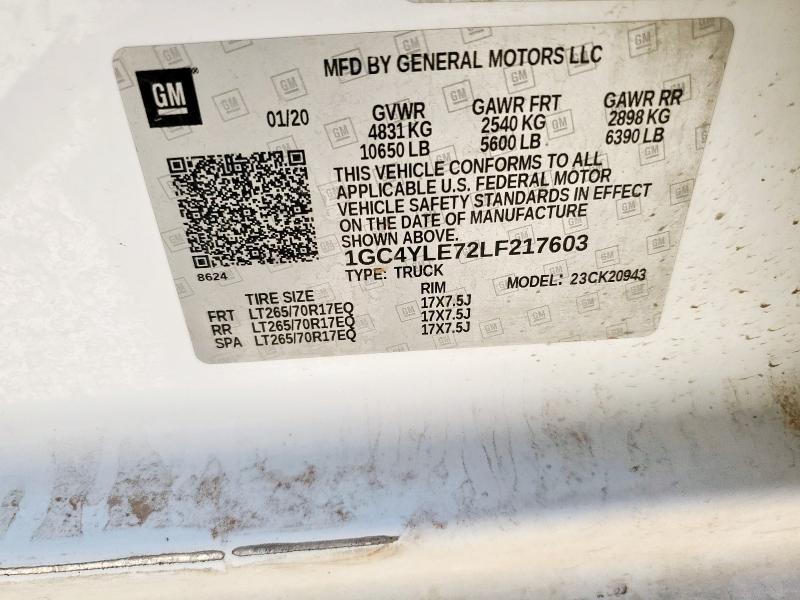1GC4YLE72LF217603 Chevrolet l8t - sidi, vvt, cast iron