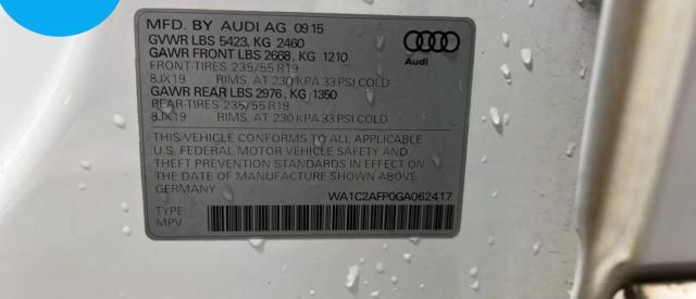 WA1C2AFP0GA062417 Audi Q5 PREMIUM