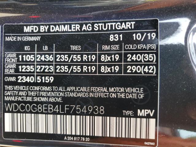 WDC0G8EB4LF754938 Mercedes-Benz GLC 300 4M