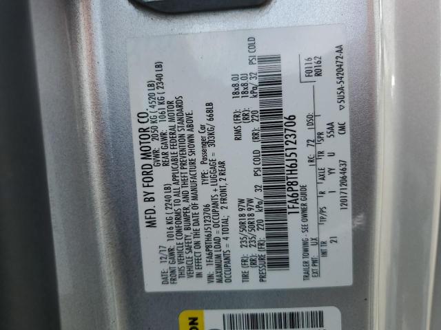 1FA6P8TH6J5123706 Ford 2.3l 4v premium fuel