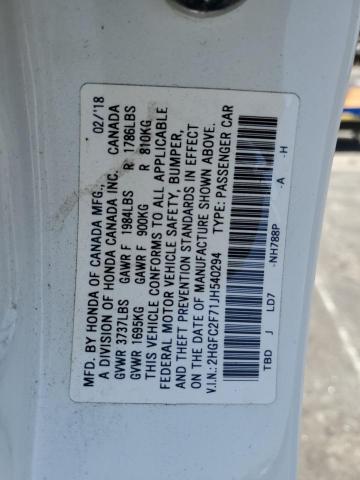 2HGFC2F71JH540294 Honda CIVIC EX