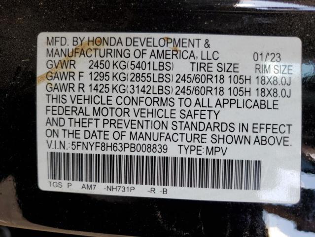 5FNYF8H63PB008839 Honda j35y6
