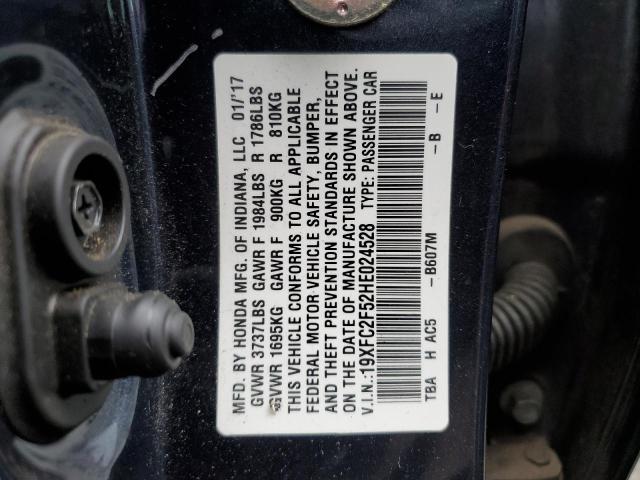 19XFC2F52HE024528 Honda Civic Lx
