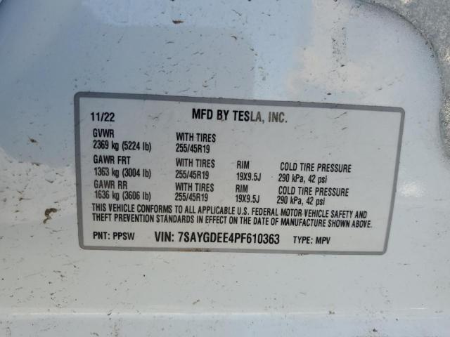 7SAYGDEE4PF610363 Tesla 2023