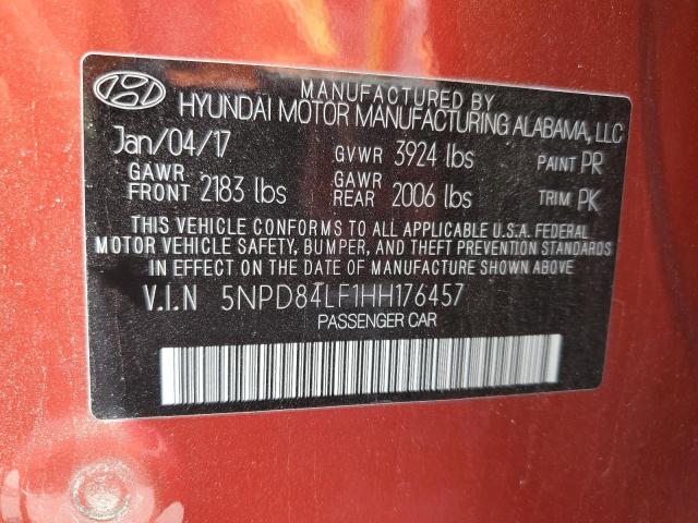 5NPD84LF1HH176457 Hyundai ELANTRA SE