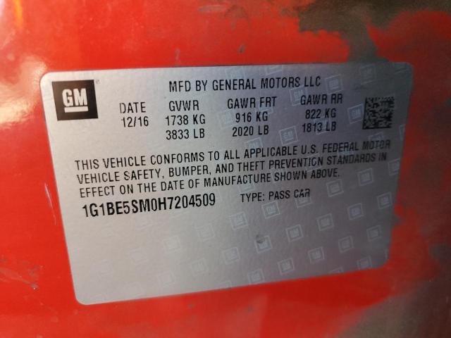 1G1BE5SM0H7204509 Chevrolet CRUZE LT