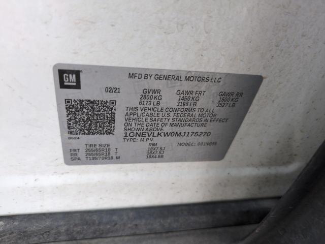 1GNEVLKW0MJ175270 Chevrolet lfy