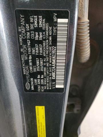 KM8K22AA8MU613922 Hyundai mpi nu