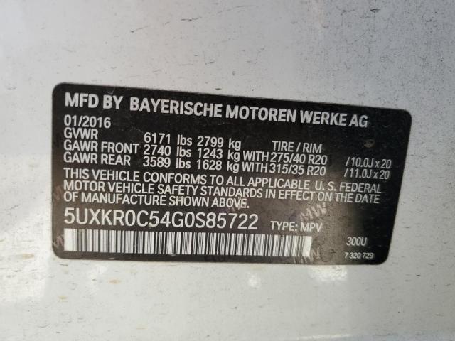 5UXKR0C54G0S85722 BMW X5 XDRIVE3