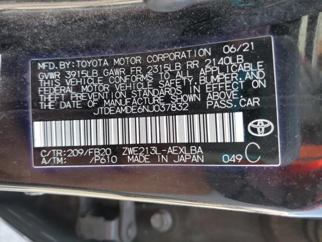 JTDEAMDE6NJ037832 Toyota 2zr-fxe, 1nm
