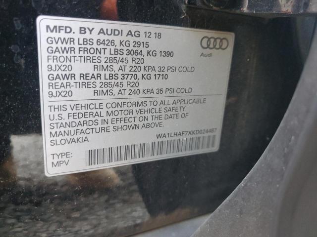 WA1LHAF7XKD024487 Audi 2019