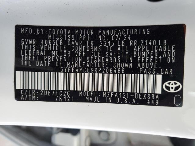 5YFP4MCE9RP206468 Toyota COROLLA SE