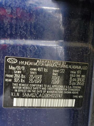 5NMS2CAD3KH122747 Hyundai gdi theta ii