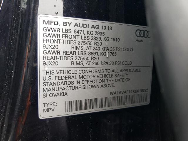 WA1AVAF11KD010392 Audi Q8 PREMIUM