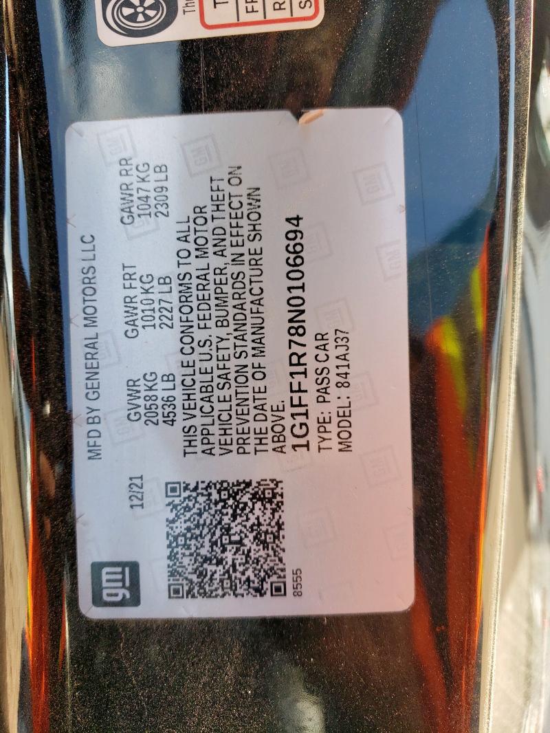 1G1FF1R78N0106694 Chevrolet lt1 - direct injection, afm, variable valve timing, high output, alum