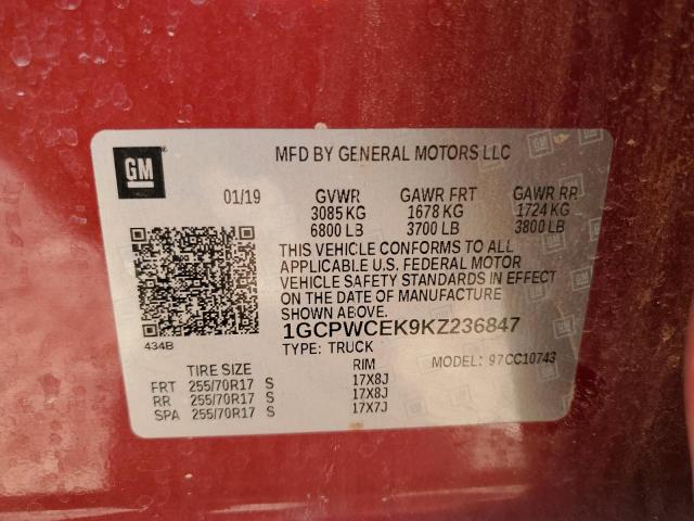 1GCPWCEK9KZ236847 Chevrolet Silverado
