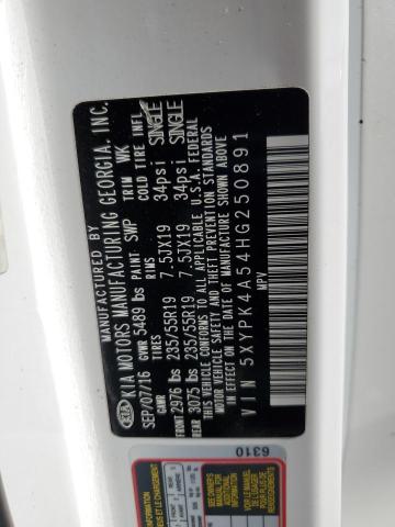 5XYPK4A54HG250891 KIA SORENTO SX