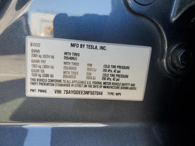 7SAYGDEE3NF507044 Tesla Model Y