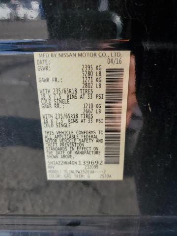 5N1AZ2MH4GN139692 Nissan MURANO S
