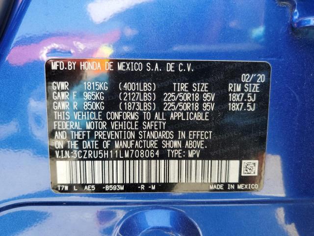 3CZRU5H11LM708064 Honda r18z9