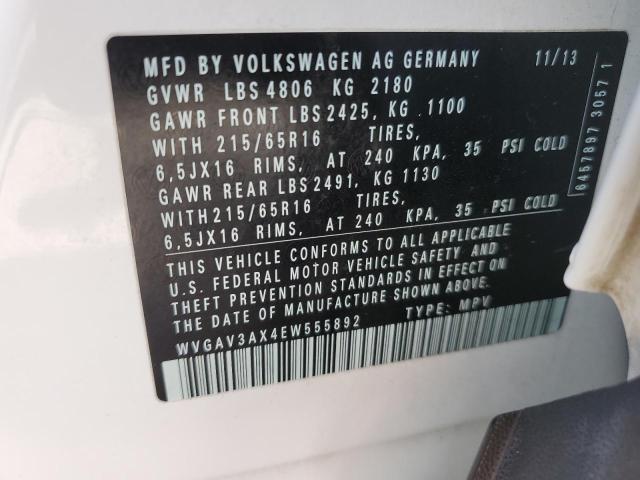 WVGAV3AX4EW555892 Volkswagen Tiguan