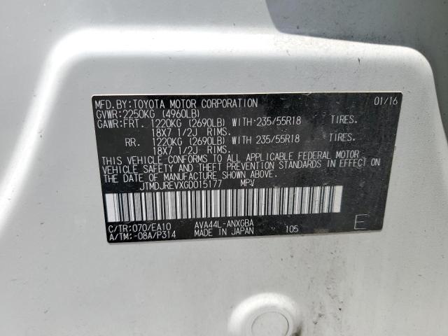 JTMDJREVXGD015177 Toyota 2ar-fxe, 2jm+2fm