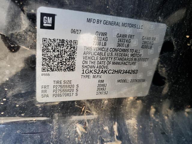 1GKS2AKC2HR344263 GMC YUKON SLE