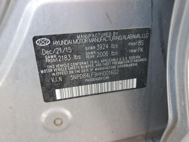 5NPD84LF9HH001602 Hyundai ELANTRA SE
