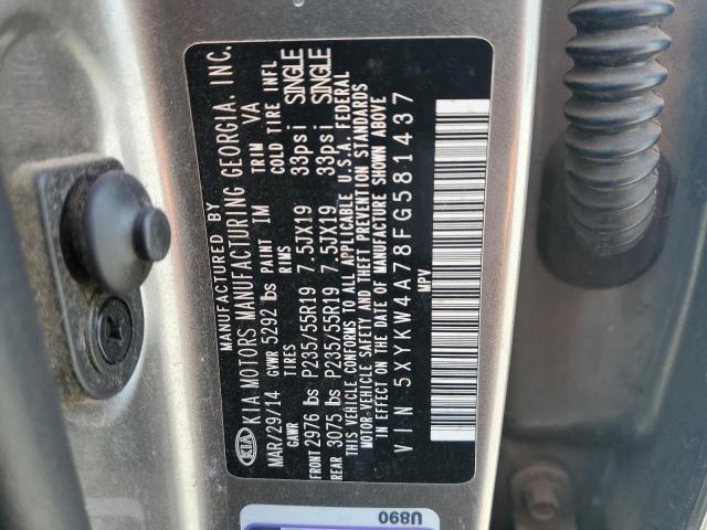 5XYKW4A78FG581437 KIA SORENTO SX